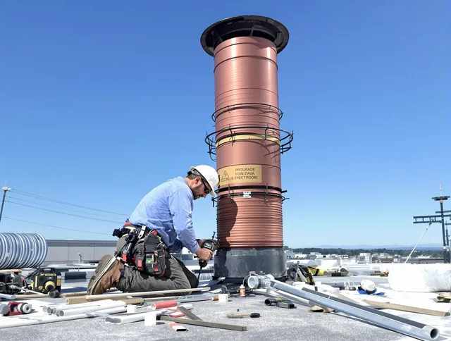 Installed chimney liner by Norwell Chimney Sweep in Norwell, MA