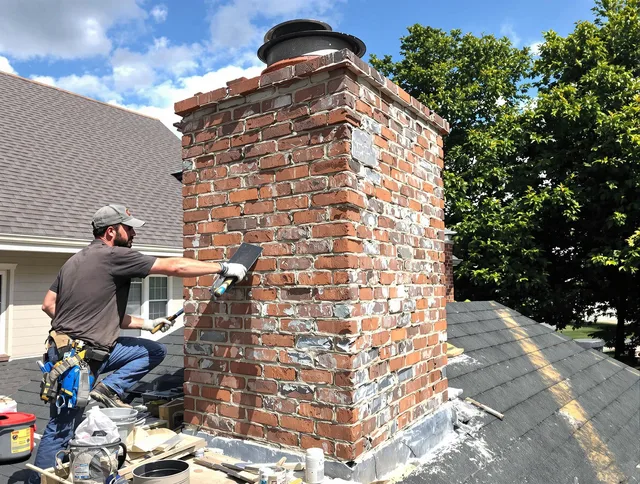 Completed chimney rebuild by Norwell Chimney Sweep in Norwell, MA