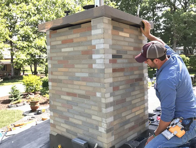 Norwell Chimney Sweep completing a modern chimney remodel in Norwell, MA
