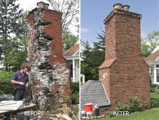Norwell Chimney Sweep performing a full chimney restoration in Norwell, MA