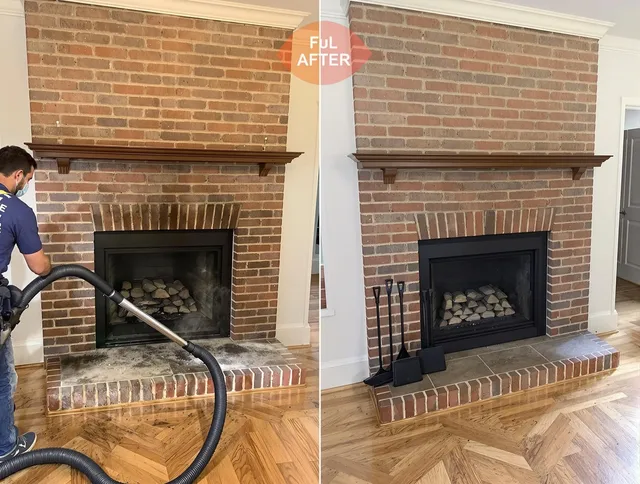 Norwell Chimney Sweep carefully sanitizing a fireplace in Norwell, MA