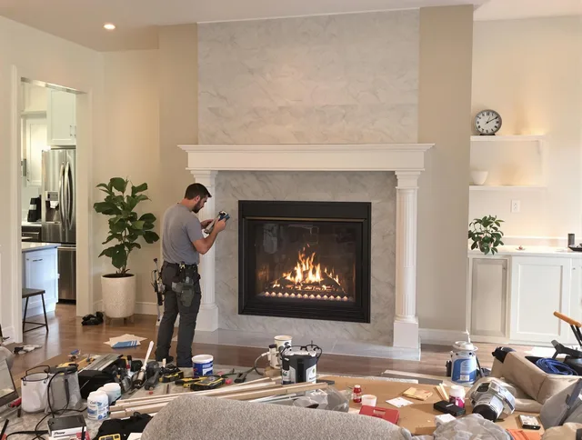 Newly installed fireplace by Norwell Chimney Sweep in Norwell, MA