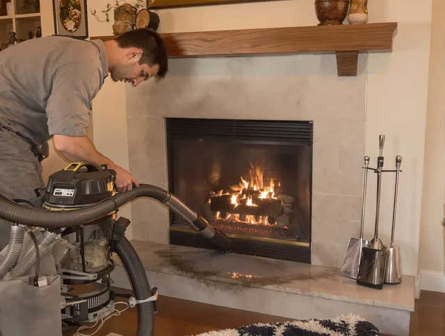 Routine fireplace upkeep by Norwell Chimney Sweep in Norwell, MA