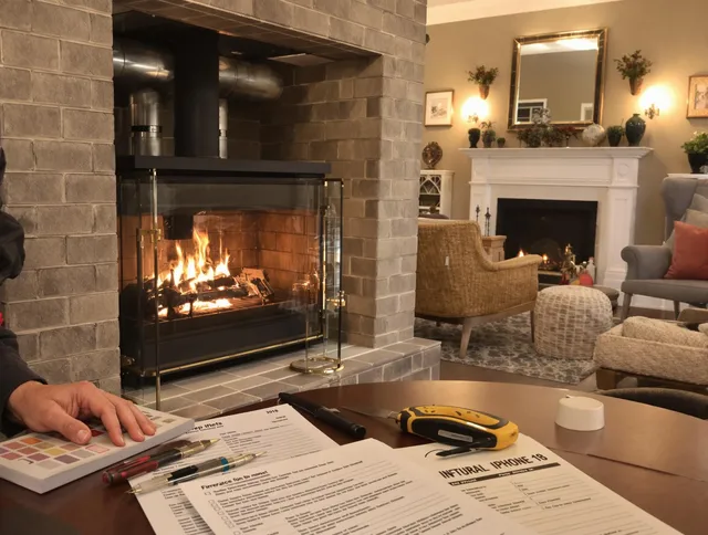 Norwell Chimney Sweep verifying fireplace safety measures in Norwell, MA